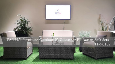 TANFLY Mobilya Dış Mekan PVC Deri PE Rattan Koltuk Takımları TF 90102