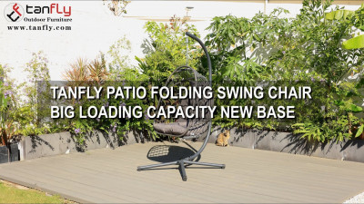 Chaise pivotante pliante Tanfly Patio Grande capacité de chargement Nouvelle base