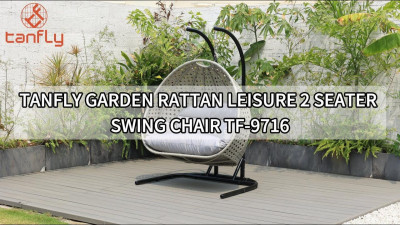 Balancelle de jardin Tanfly en rotin 2 places TF-9716