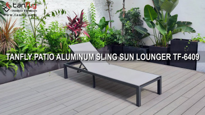 TANFLY PATIO ALUMINIUM SLING SOL LOUNGER TF-6409