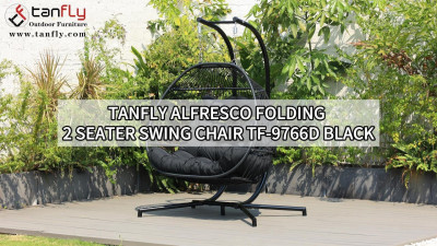 Chaise pivotante pliante 2 places Tanfly Alfresco TF-9766d Noir