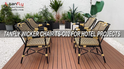 Silla de mimbre TANFLY TS-C02 para proyectos hoteleros