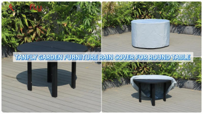 Housse de protection contre la pluie pour table ronde de jardin Tanfly