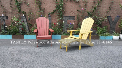 TANFLY เฟอร์นิเจอร์ Polywood เก้าอี้ Adirondack สำหรับนอกชาน