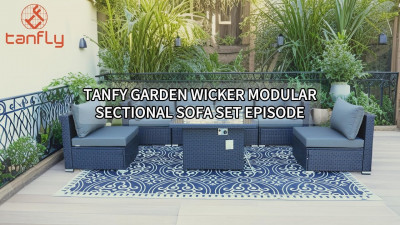 Tanfy Garden Wicker Modular Sectional Sofa Set Episode