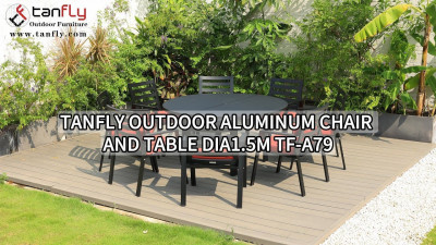 Tanfly Outdoor כיסא ושולחן מאלומיניום Dia1 5m TF-A79