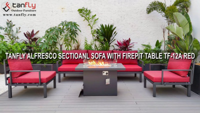 TANFLY ALFRESCO 沙髮帶火盆 TF-12A 紅色