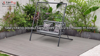 Podwójna huśtawka Tanfly Patio HDPE ze stalową ramą TF-9783d