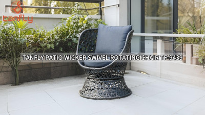 Chaise pivotante et rotative en osier Tanfly pour patio TF-9439