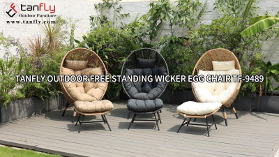 Chaise d'extérieur autoportante en osier Tanfly TF-9489