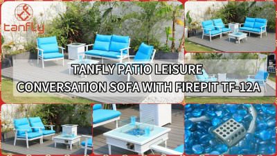 Tanfly Patio Leisure Conversation Sofa med Firepit TF-12A