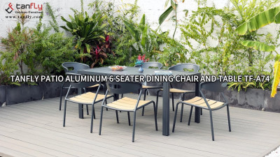 Tanfly Patio Aluminium 6 personers spisestuestol og -bord TF-A74