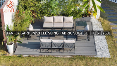 Tanfly Garden Steel Sling Stof Sofa Sæt TF-ST-2601