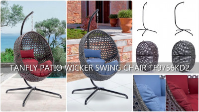 Chaise pivotante de patio en osier TANFLY TF9756KD2