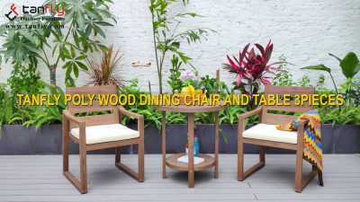 TANFLY POLY WOOD ОБЕДЕННЫЙ СТУЛ И СТОЛ, 3 ШТ.