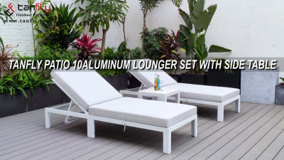 TANFLY PATIO LUMINUM STOLLSETT MED SIDOBORD