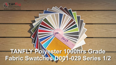 Muestras de tela de grado 1000 horas de poliéster TANFLY D001-029 Serie 1/2