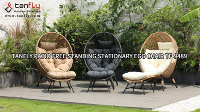 Chaise d'oeuf autoportante stationnaire Tanfly Patio TF-9489