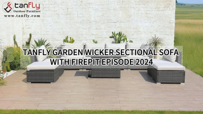 Tanfly Garden Wicker Sectional Sofa med Firepit Episode 2024