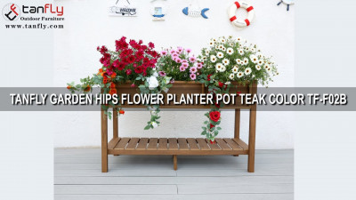 TANFLY GARDEN HIPS POT DE FLEURS COULEUR TECK TF-F02B