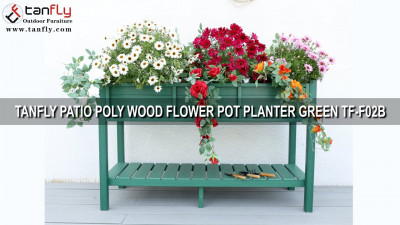TANFLY PATIO POLY POT DE FLEURS EN BOIS VERT TF-F02B