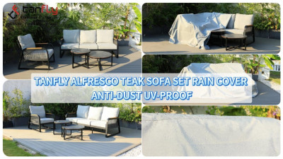 ชุดโซฟาไม้สัก Tanfly Alfresco ผ้าคลุมกันฝน ป้องกันฝุ่น ป้องกันรังสียูวี