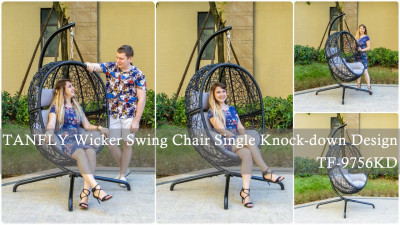 Кресло-качель TANFLY Wicker Swing Chair Single Knock Down Design TF-9756KD