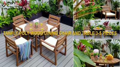 TANFLY POLY WOOD СТУЛ И СТОЛ 3-5 ШТ.