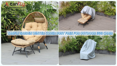 ผ้าคลุมเก้าอี้ไข่กลางแจ้ง Tanfly Garden Winter กันฝุ่น