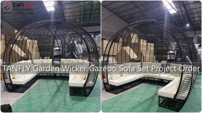 طلب مشروع مجموعة TANFLY Garden Wicker Gazebo Sofa