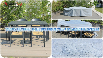 Protection pour table rectangulaire de jardin d'extérieur Tanfly