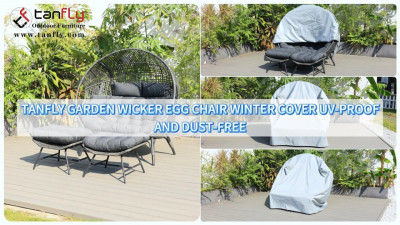 ผ้าคลุมเก้าอี้หวาย Tanfly Garden Egg Chair ป้องกันแสงยูวีและป้องกันฝุ่นในฤดูหนาว