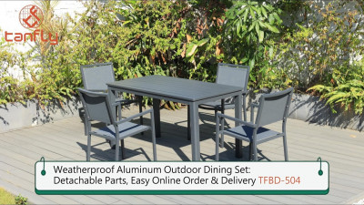Set da pranzo per esterni in alluminio resistente alle intemperie: parti staccabili, facile ordine e consegna online TFBD-504