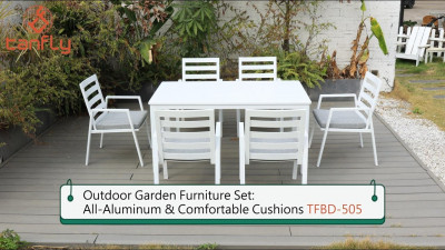 Conjunto de Mobiliário para Jardim Externo: Estrutura Totalmente em Alumínio e Almofadas Confortáveis ​​TFBD-505
