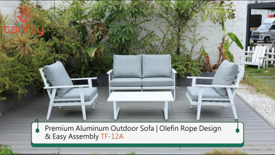 Premium aluminiums utesofa med olefin-taudesign og enkel montering TF-12A