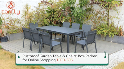 Conjunto de mesa e cadeiras de jardim à prova de ferrugem: Embalagem para compra online TFBD-506