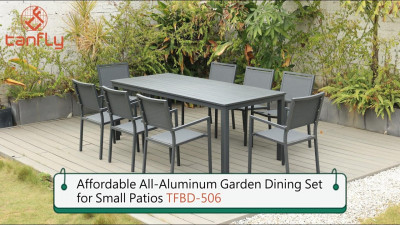 Conjunto de jantar para jardim em alumínio, acessível e ideal para pequenos pátios TFBD-506