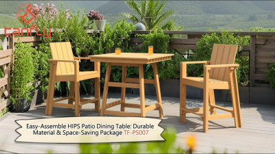 Mesa de jantar para pátio HlPS de fácil montagem: Material durável e embalagem que economiza espaço TF-PS007