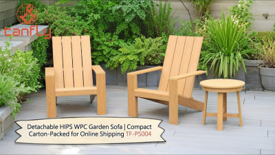 โซฟาสนาม WPC แบบถอดประกอบได้ บรรจุในกล่องกระดาษขนาดกะทัดรัดสำหรับการจัดส่งทางออนไลน์ TF-PS004