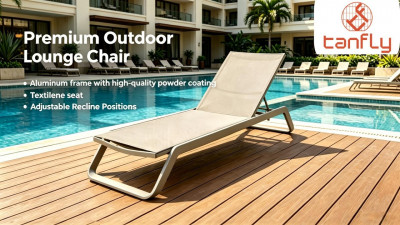 Chaise longue d'extérieur haut de gamme : conçue pour durer grâce à sa structure en aluminium thermolaqué TF-6417