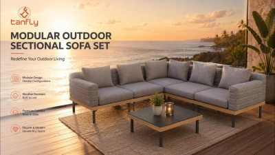 Luxury Coastal Patio Makeover With Tanfly Modular Outdoor Sofa Sunset Ocean View Deck Decor TF-9916