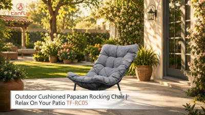 Outdoor Cushioned Papasan Rocking Chair | Relax On Your Patio TF-RC05