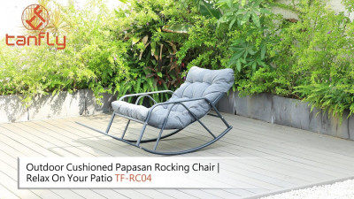 Outdoor Cushioned Papasan Rocking Chair | Relax On Your Patio TF-RC04